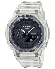 Przezroczysty ośmiokątny zegarek G-Shock z ochroną Carbon Core Guard Casio | GA-2100SKE-7AER