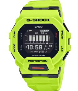 Zegarek fitness GPS Casio G-Shock z krokomierzem i limonkowym designem | GBD-200-9ER