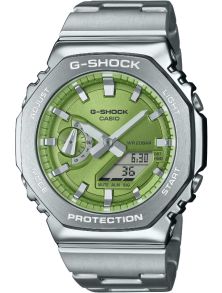 Zielona tarcza zegarka G-Shock G-Steel z ośmiokątnym stalowym bezelem | GM-2110D-3AER