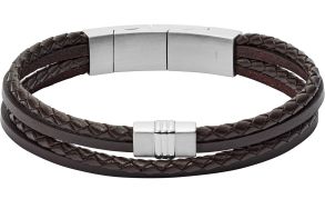 Fossil Brown Multi-Strand Braided Leather JF02934040