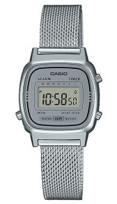 Zegarek cyfrowy Casio Vintage z siatkową bransoletą w stylu retro | LA670WEM-7EF