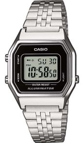 Elegancki stalowy zegarek cyfrowy Casio Vintage | LA680WEA-1EF