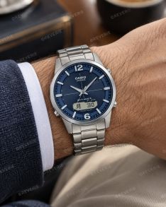 Zegarek Lineage titanium blue radio solar z szafirowym szkłem | LCW-M170TD-2AER