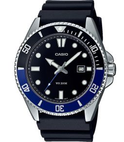 Zegarek nurkowy 200M Casio z niebieską ramką i luminescencyjnym wykończeniem | MDV-107-1A2VEF
