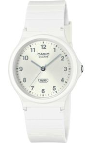 Ekologiczny zegarek Casio z białym cyferblatem i minimalistycznym designem | MQ-24B-7BEF