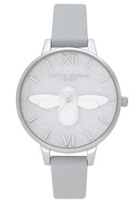 Olivia Burton Glitter Dial 3D Bee Eco Light Grey & Silver OB16GD52