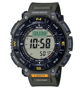 Ekologiczny zegarek z sensorem ABC Casio Pro Trek zielony zasilany energią słoneczną | PRG-340-3ER