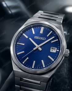 Seiko Mens Steel Blue Sapphire 39mm