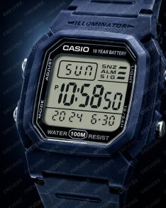Casio Square Digital Long Battery-Life Blue 36mm