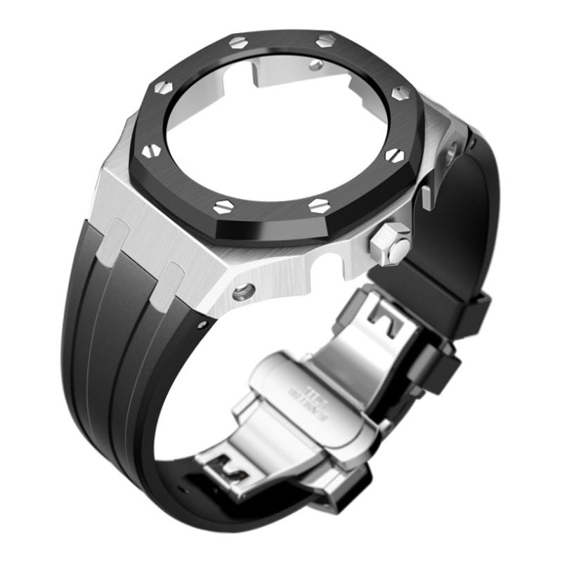Unofficial Mod for GA-2100 - Steel Case | Black Bezel | Black Silicone ...