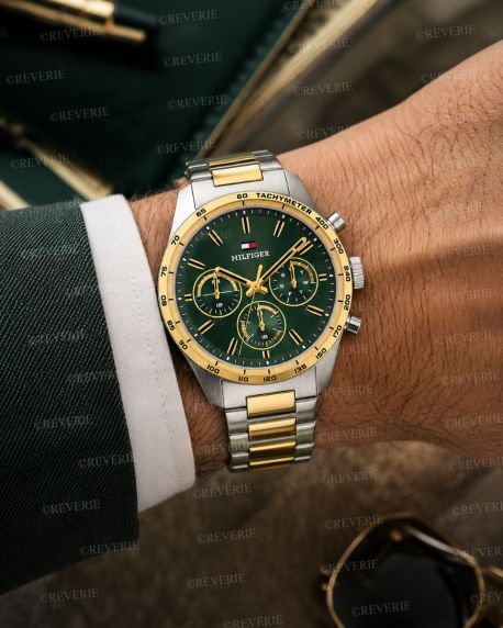 Tommy Hilfiger Mens Two-Two Green Steel 42mm