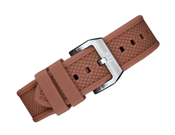New York Incredibles 22mm Strap Brown Silicone