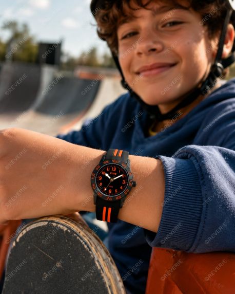 Black Orange 100M Waterproof Childrens Watch 30mm