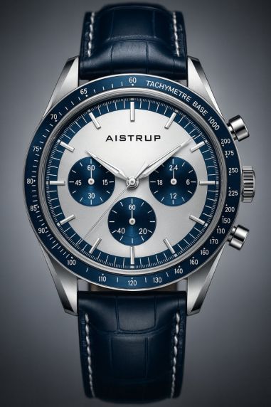 Aistrup AIW8705 Classic Sapphire Chronograph zegarek męski z tarczą panda i niebieskimi detalami | AIW8705
