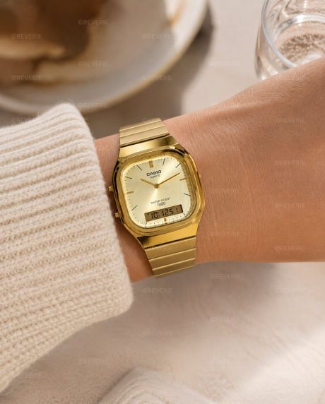 Casio Golden Vintage Unisex Ana-Digi 35mm