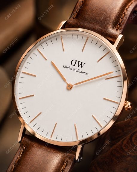 Daniel Wellington Mens Rosegolden Leather 40mm