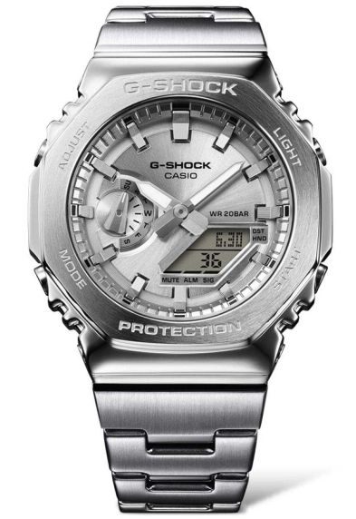 Srebrny zegarek G-Shock ze stali premium o smukłym profilu | GM-2110D-7AER