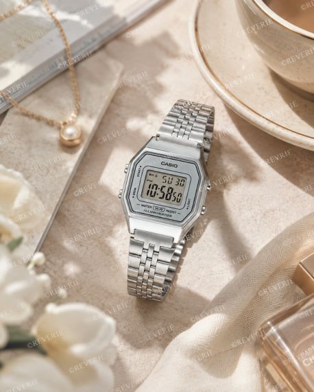 Casio Ladies Digital Silver 28mm