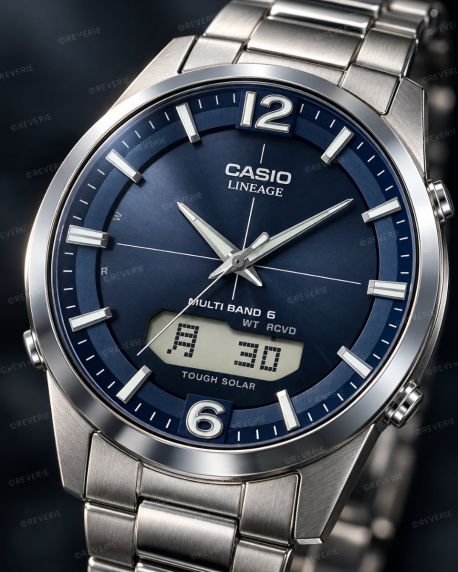 Zegarek Lineage titanium blue radio solar z szafirowym szkłem | LCW-M170TD-2AER