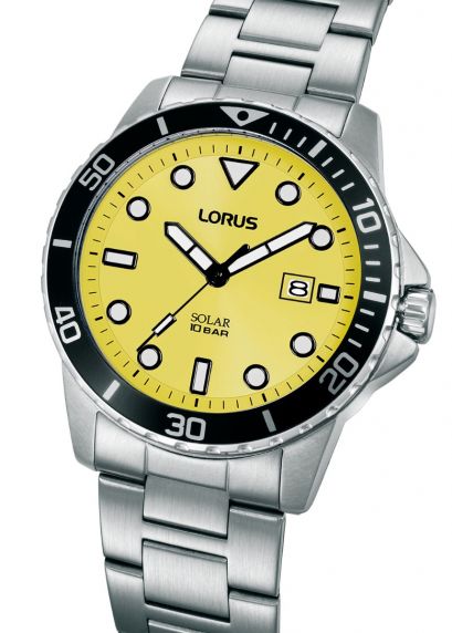 Lorus Mens Solar Steel Yellow